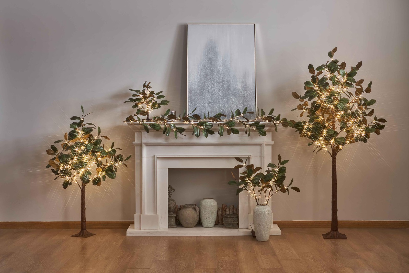 Lighted Magnolia Tree 6FT 280 LED Fairy Lights, Faux Plant Tree with Lights f…