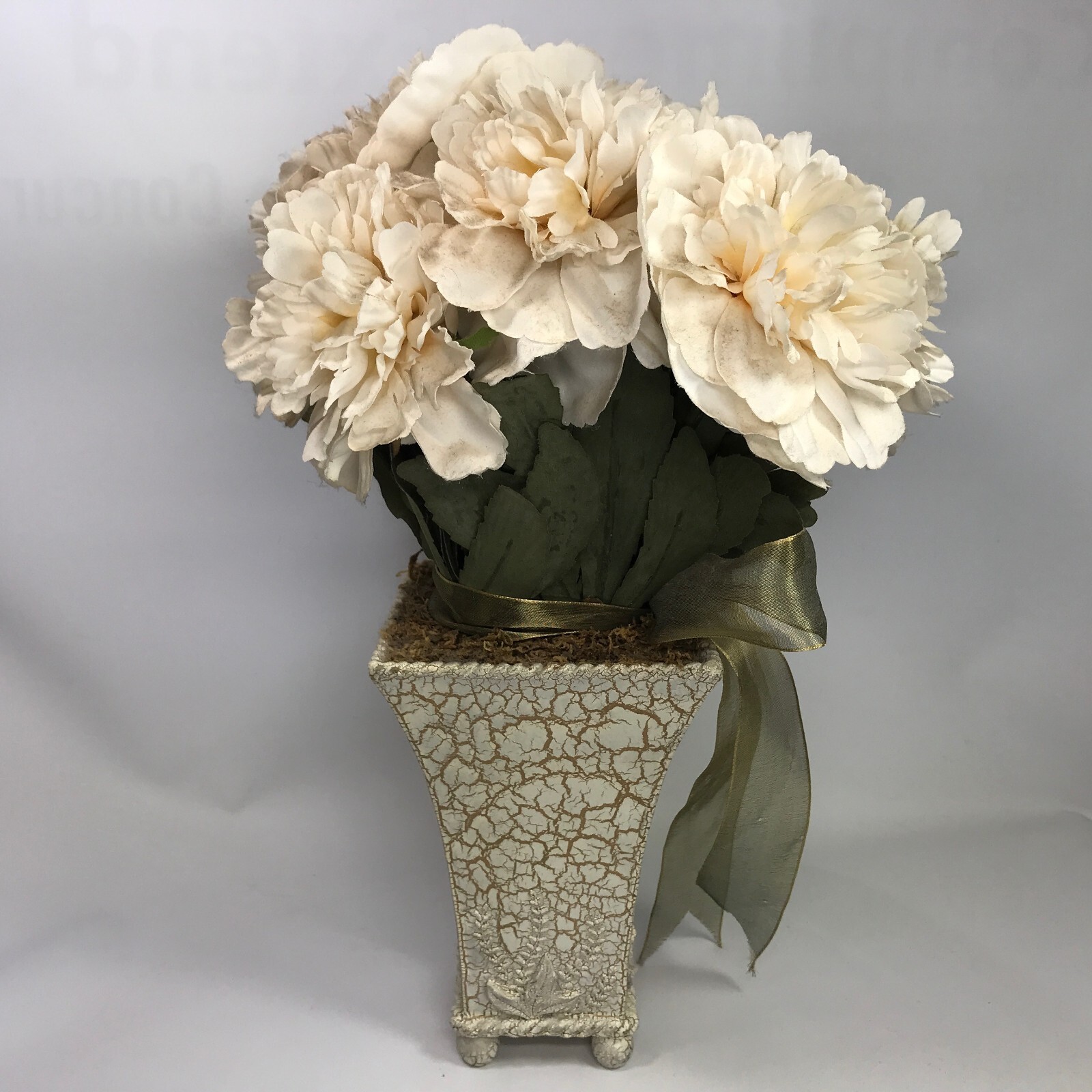Artificial Flowers with Vase Faux Hydrangea Flower Arrangements for Home White