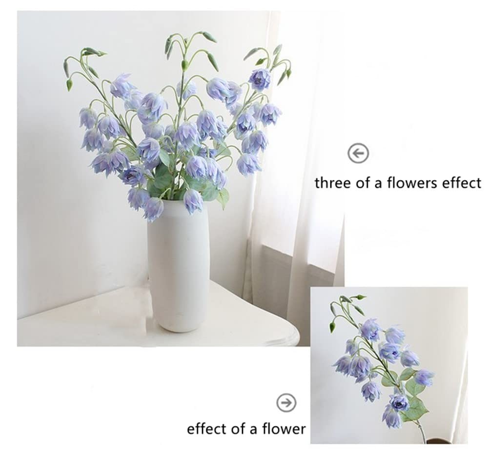 3Pcs Artificial Bluebell Silk Flower Outdoors Fake Plants Faux Plastic Flower…