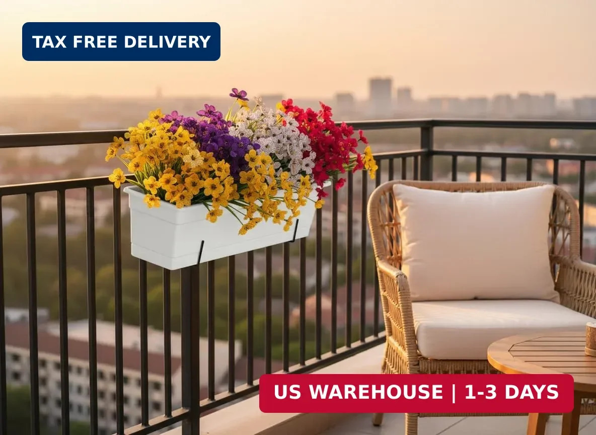 20 Bundles Artificial Outdoor Flowers UV Resistant Faux Plants for Outside Decor