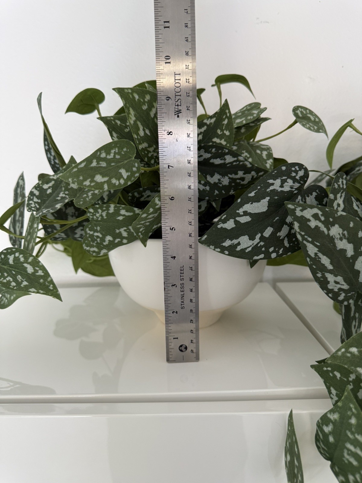 Lot of 2 Threshold Realistic Faux Pothos Plants in Ceramic Decorative Pot