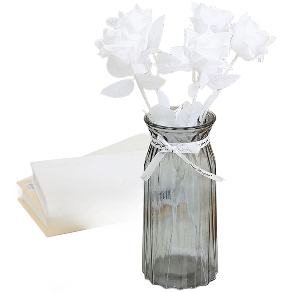 39cm Flannel Rose Bouquet Silk Artificial Flower for Home Office Decor