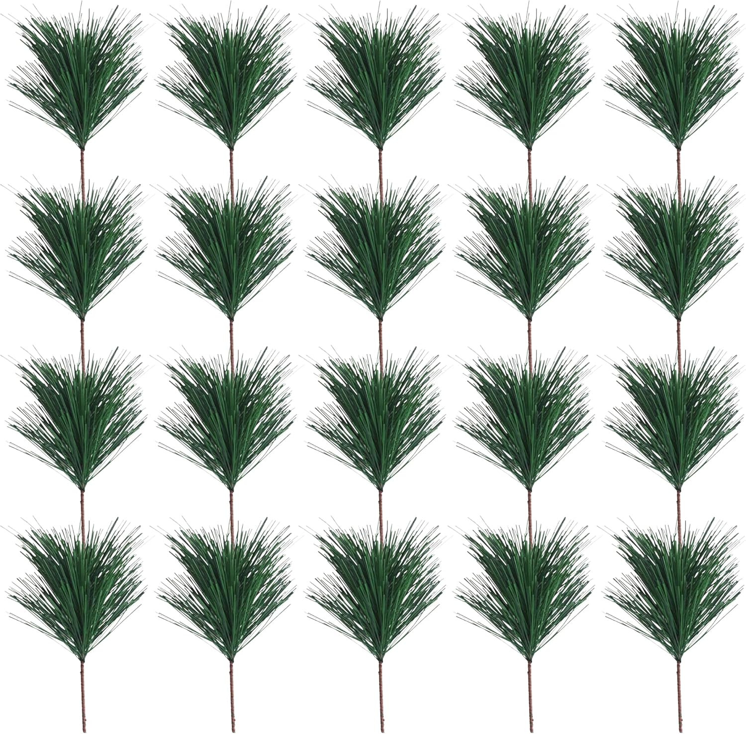 20PCS Artificial Green Pine Needles Branches Small Twigs Stems Picks for Christm