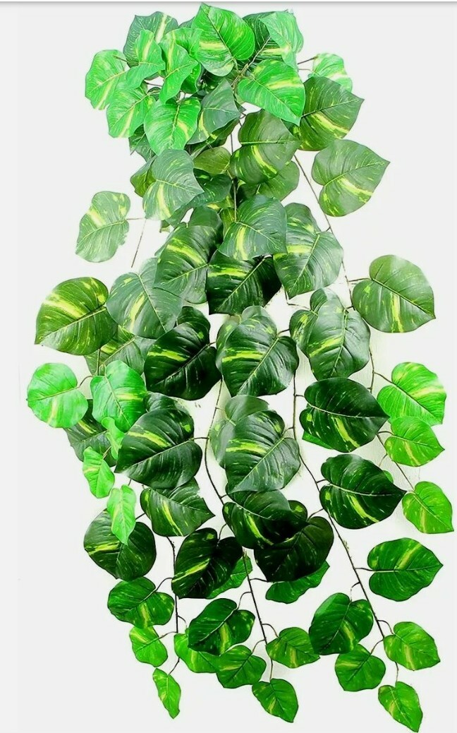 Admired By Nature Artificial Pothos Hanging Bush Plant Leaves for Home Office, …