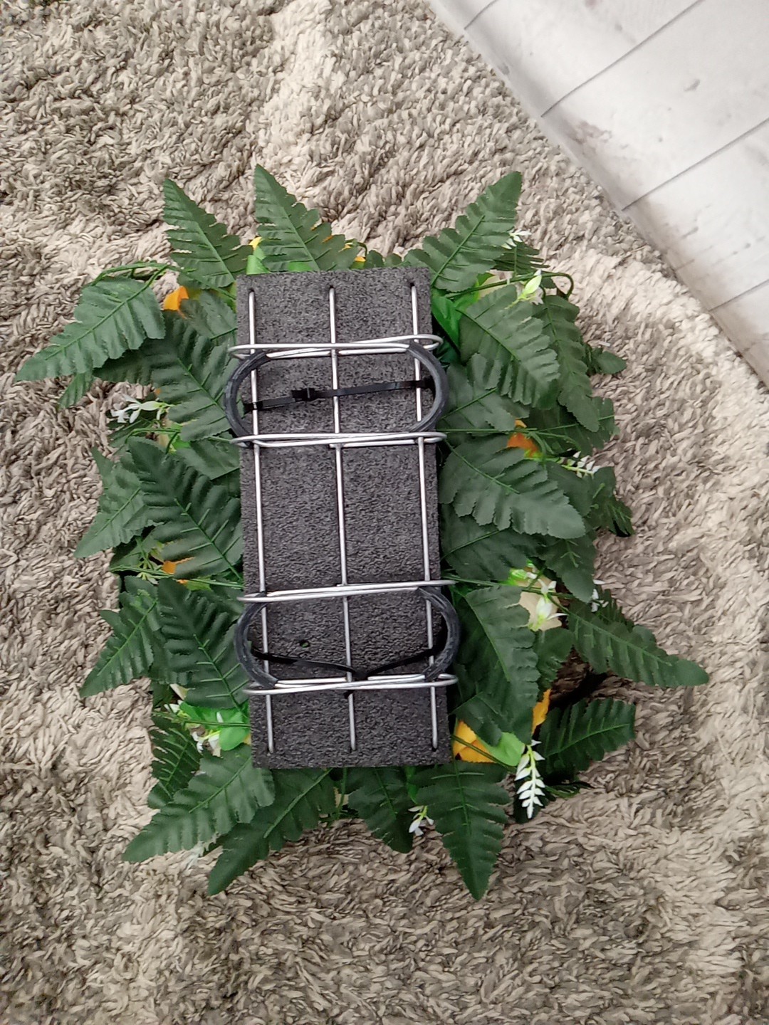Artificial Flowers Decor, Headstone Saddle For Grave Yellow Roses