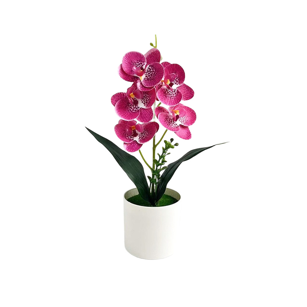 5 Flower Artificial Phalaenopsis Orchid Potted Plant for Wedding Home Decor