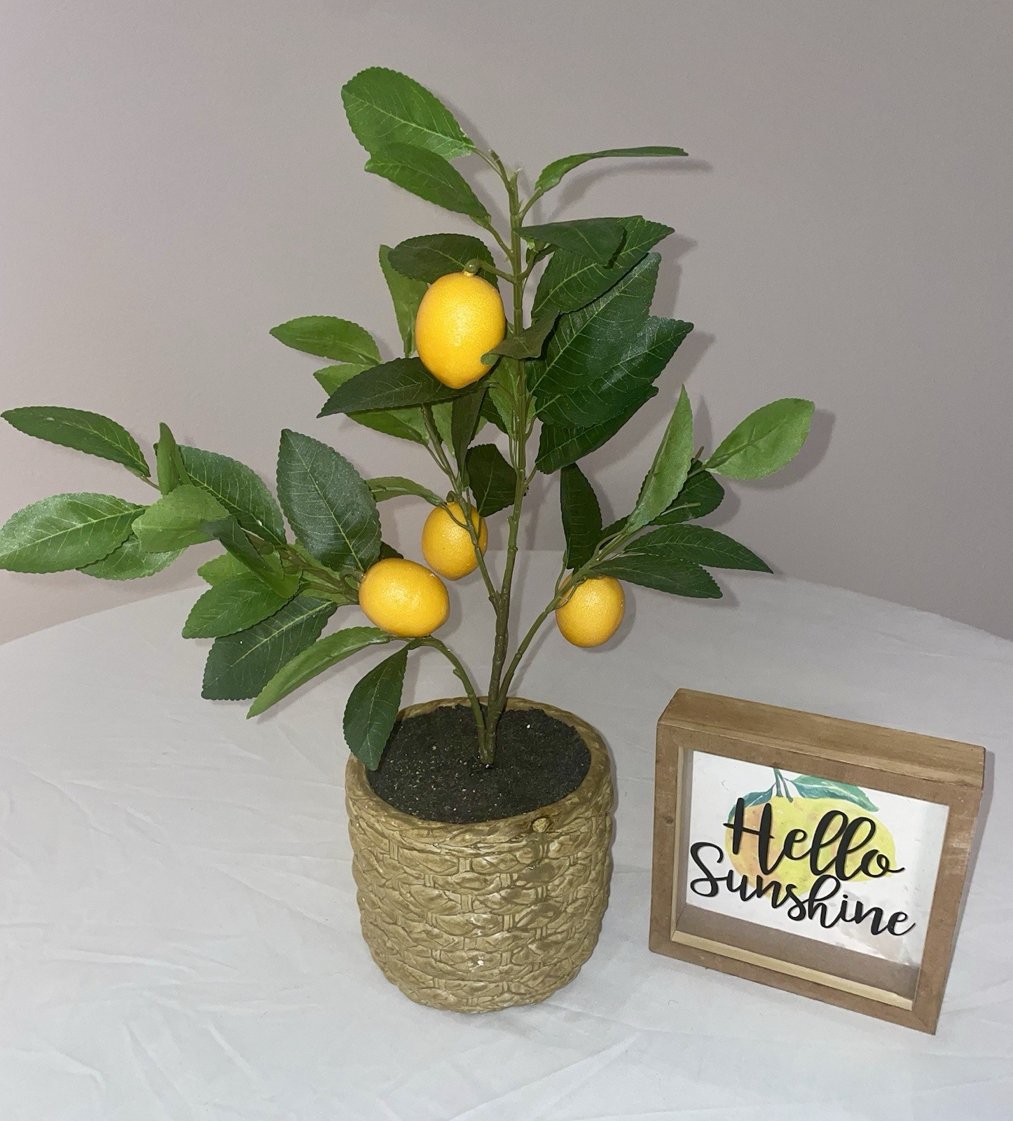 Decorative Artificial Lemon From A Small Faux Lemon Tree. Great for Home