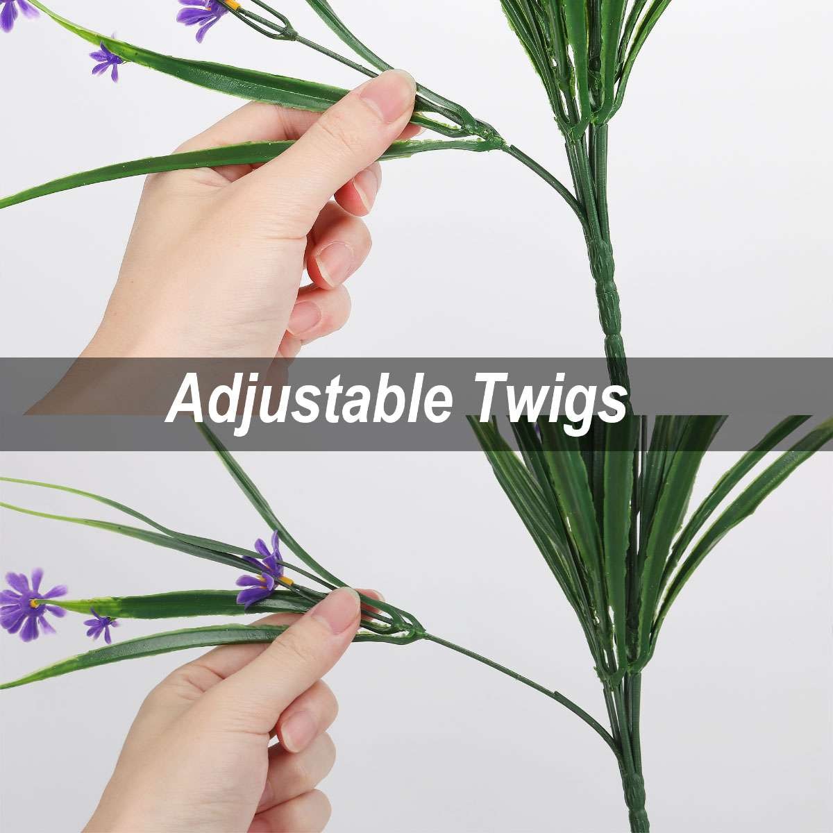 1/2/5 Bundles Artificial Daisies Plastic Flowers Outdoor UV Resistant Fake Daisy
