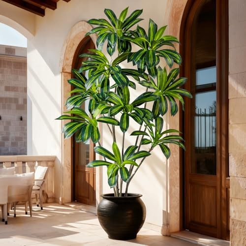 Tall Faux Artificial Trees Large Fake Tree Floor Plastic Big Plants Indoor 7ft