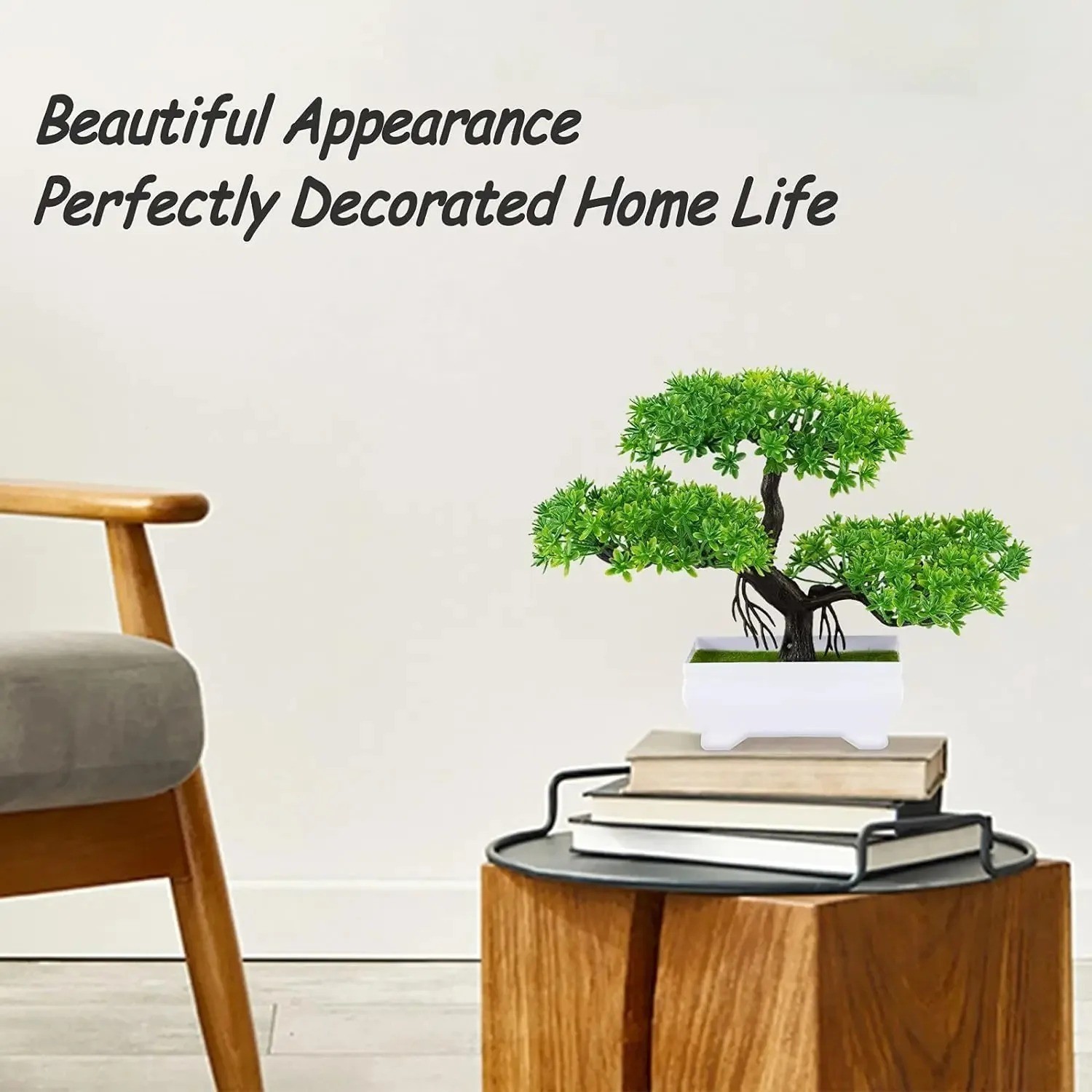 Artificial Bonsai Tree Potted Plant Fake Flowers Home Table Garden Decoration