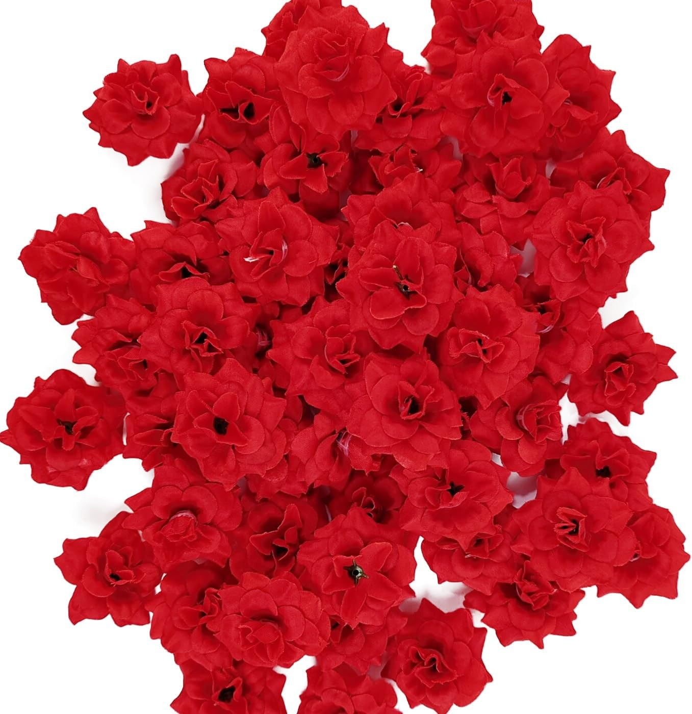 55PCS Red Roses Buds Artificial Flowers Bulk, 1.2″ Small Silk Fake Roses Flow…