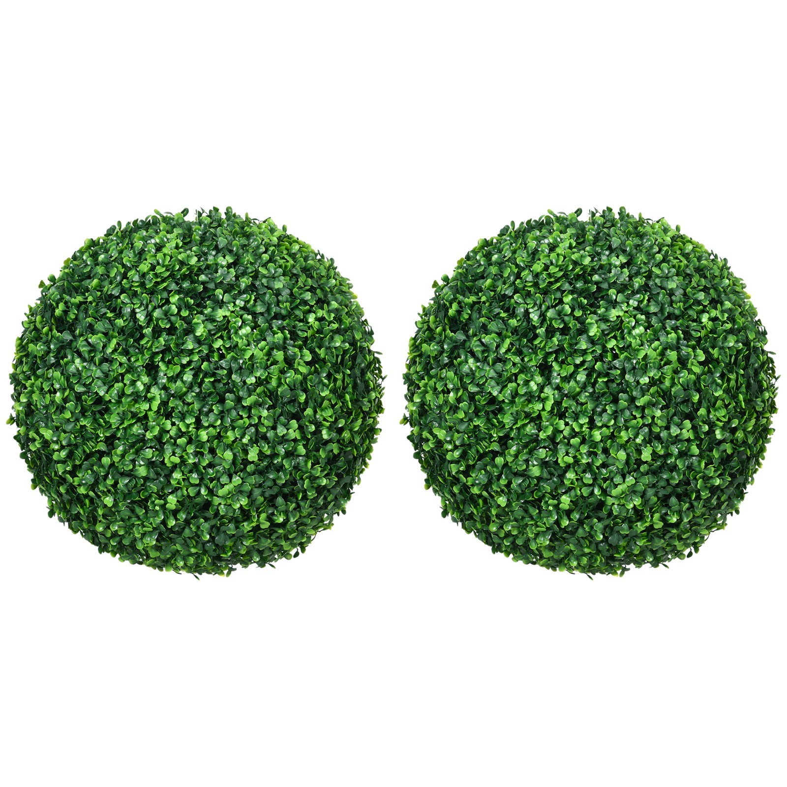 Set of 2 15.75 Inch Artificial Ball Boxwood Topiary Trees Balls