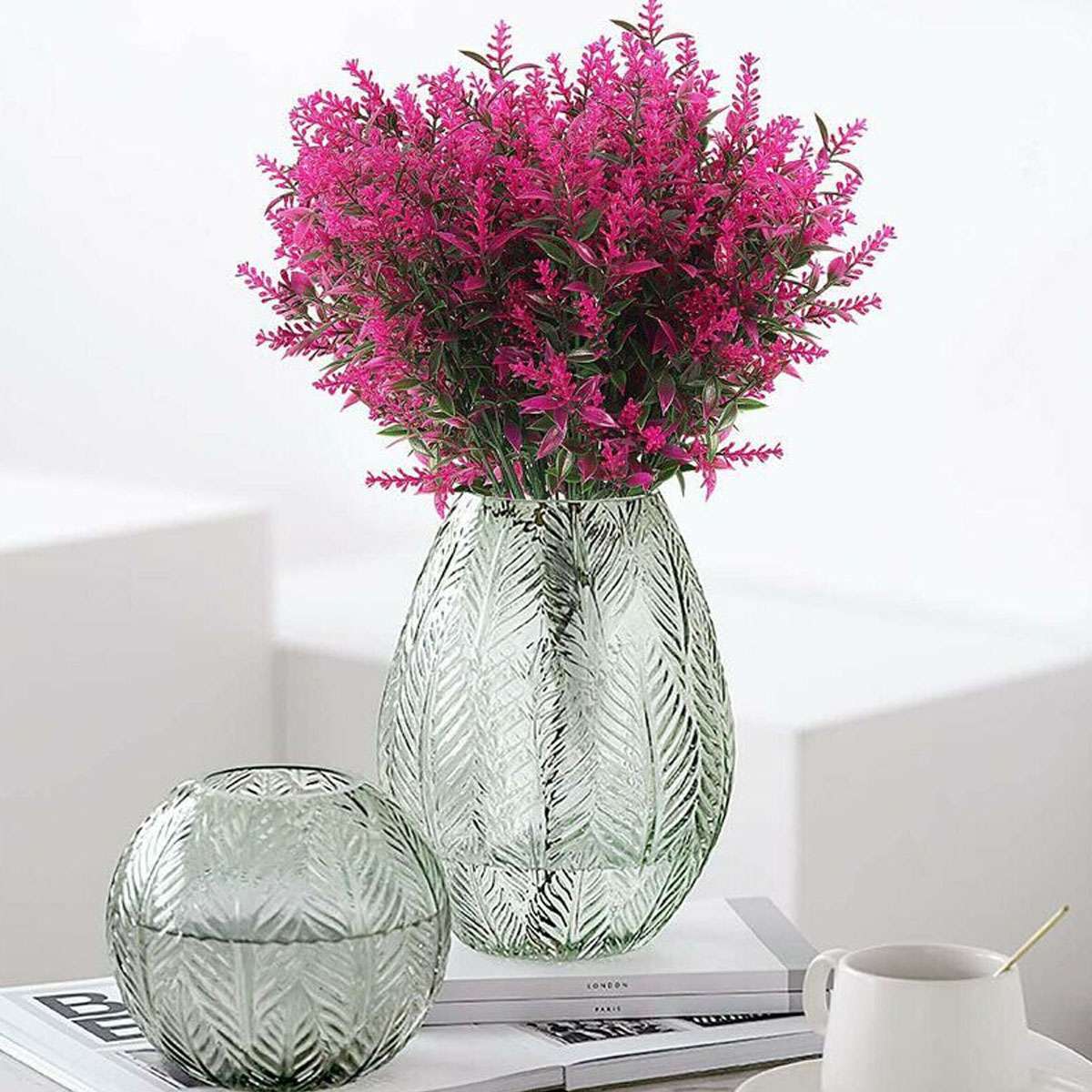 8 16 32 Bundles Artificial Flowers Fake Plants Outdoor UV Resistant Flower Home