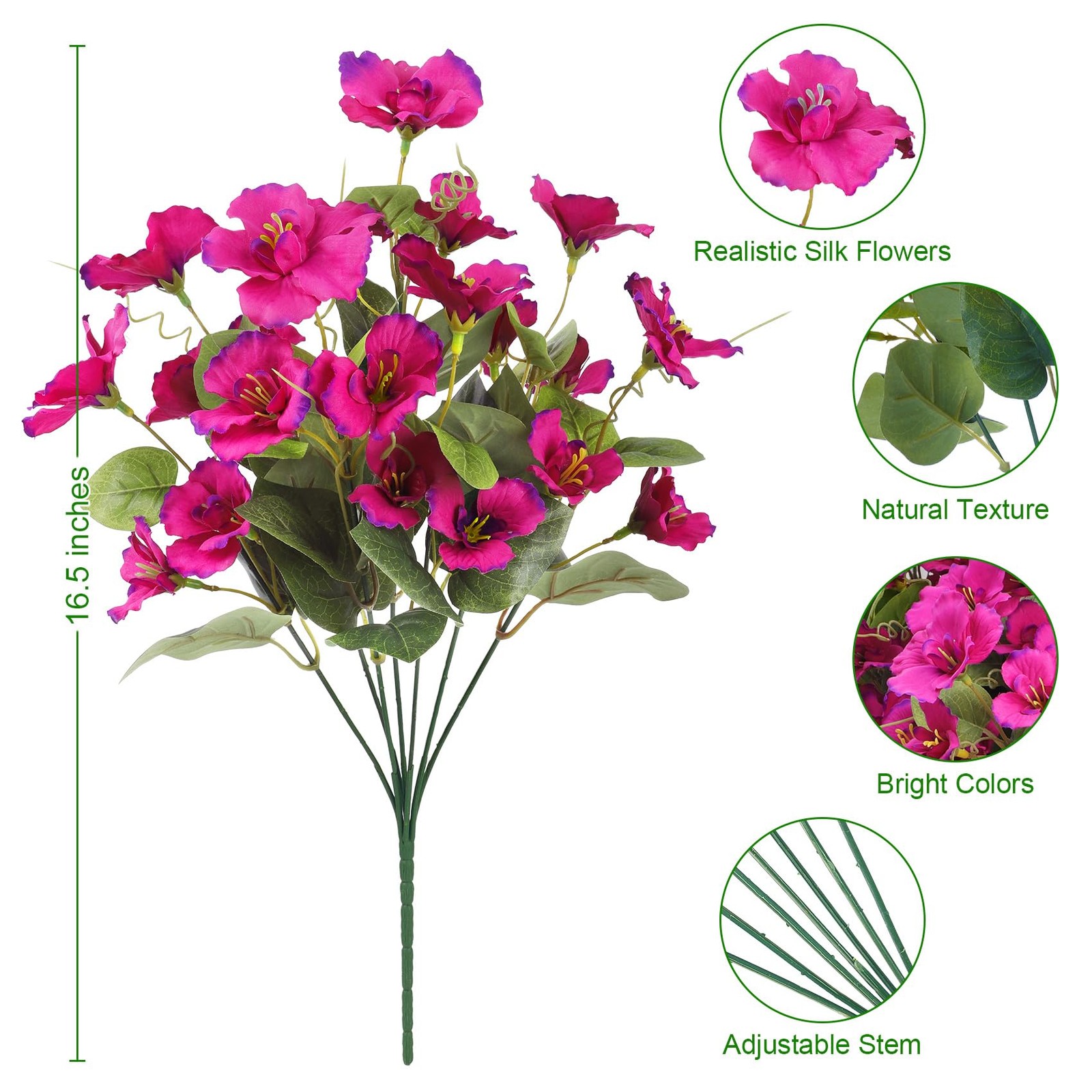 8 Bundles Artificial Hibiscus Flowers for Outdoors Decoration, Faux Silk Flow…
