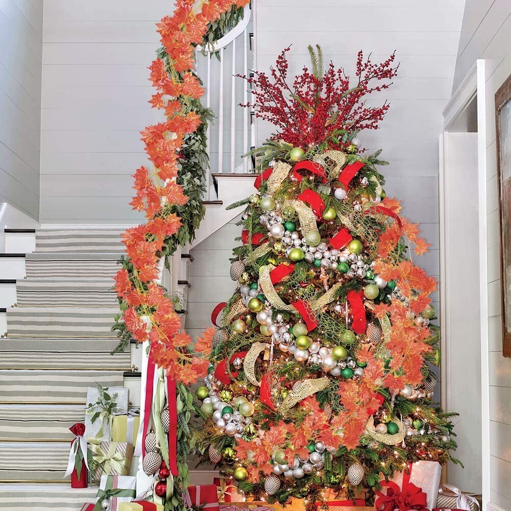 36 ft Fall Garland Maple Leaf Foliage Mantle Vine Door Wall Decor Autumn