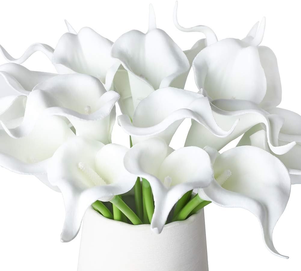 20Pcs Artificial Calla Lily Flower Real Touch Latex Flowers for DIY Wedding B…