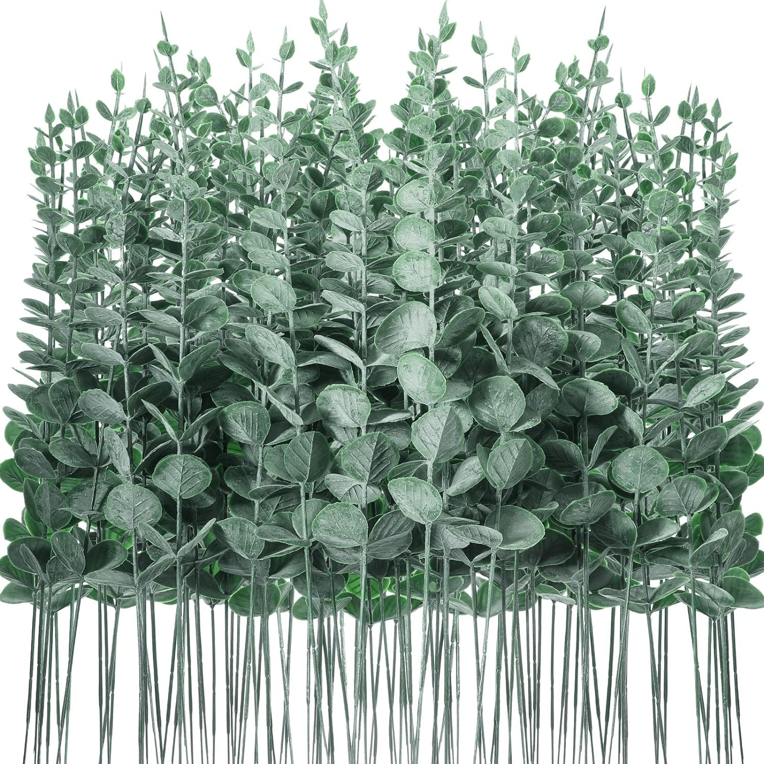 100 Pcs Eucalyptus Stems Faux Greenery Artificial Eucalyptus Leaves Decor Greene
