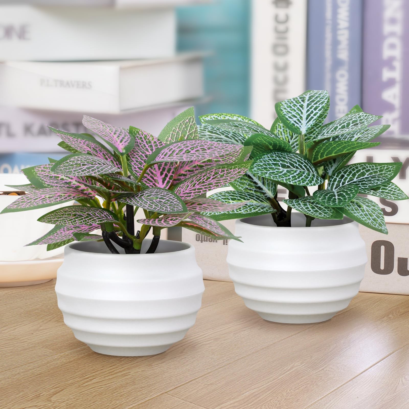 6 PCS Mini Artificial Plants Pots Small Faux Greenery Home Fake Gift Set