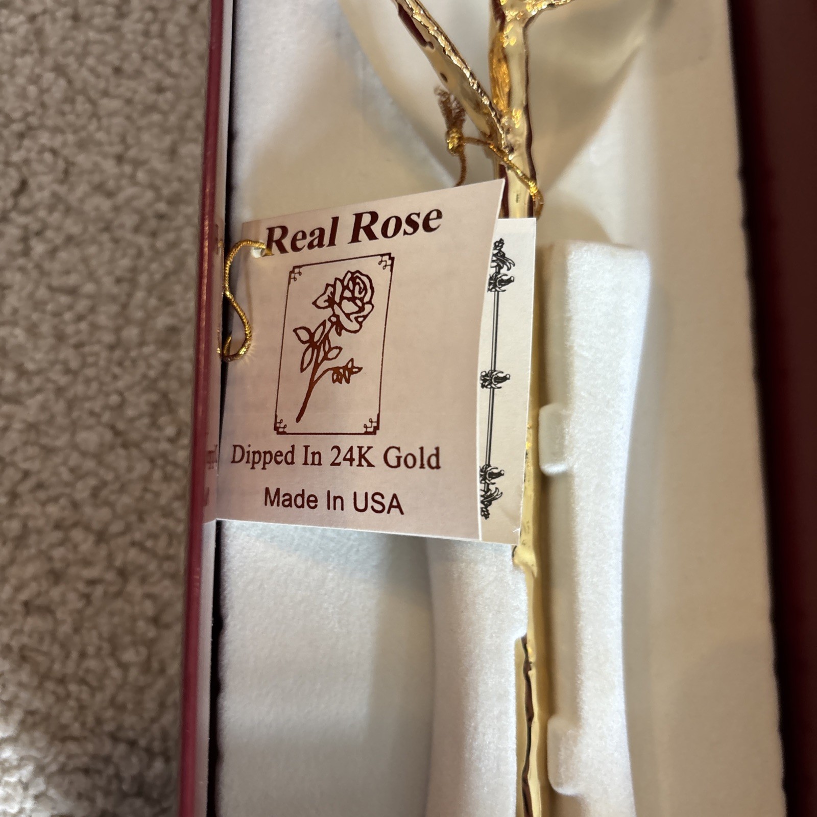 REAL 24K Gold Dipped Rose by Living Gold Co. USA w/ Certificate – Luxury Gift