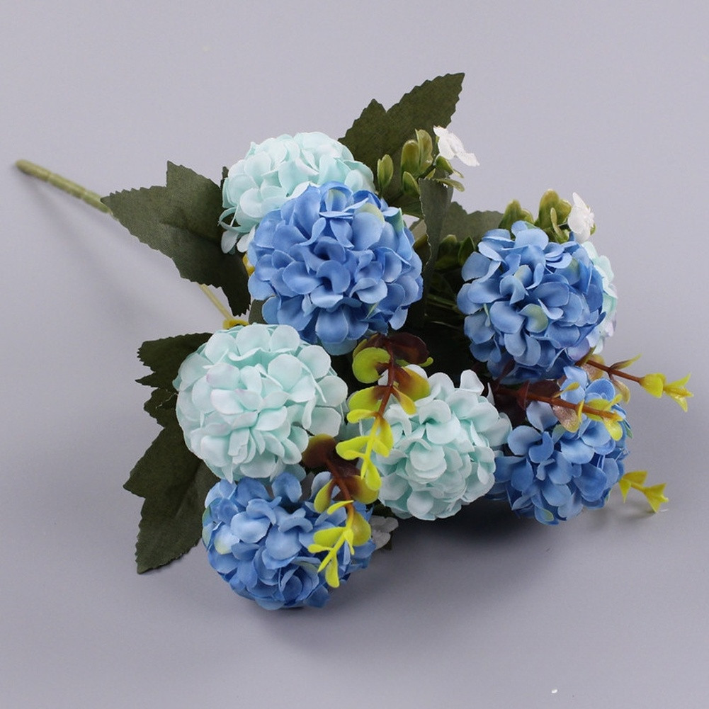 10 Head Artificial Silk Flowers Bouquet for Wedding Home Decor