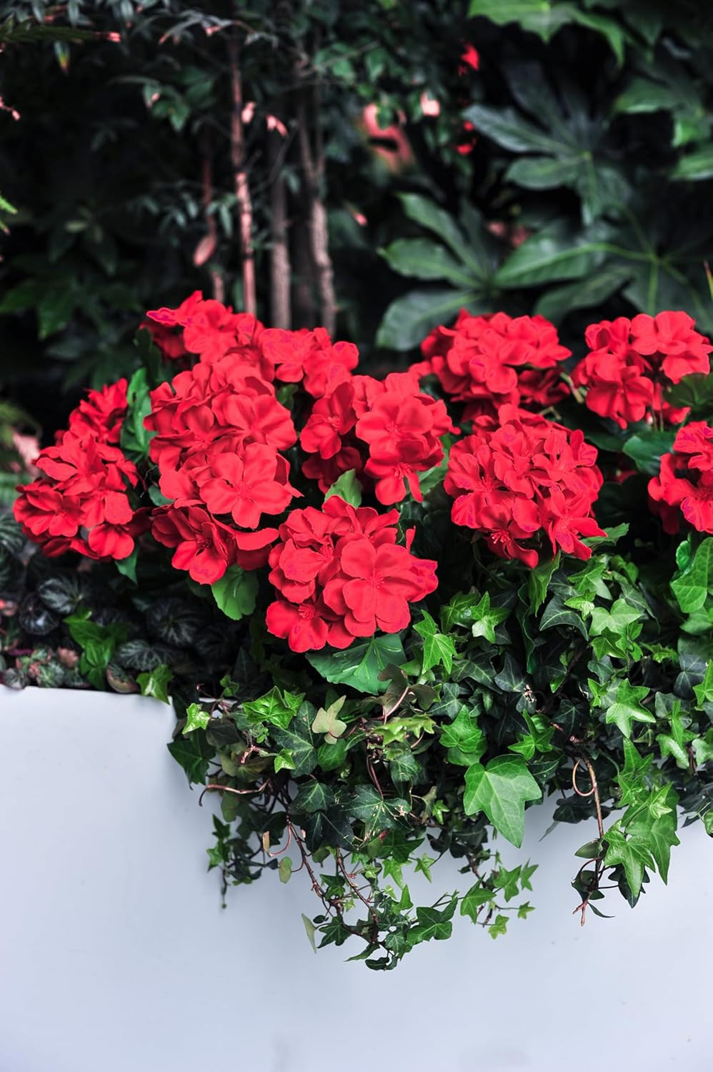 2PCS 18” Artificial Geraniums Silk Flowers Plants Home Outdoor Decor Garden …