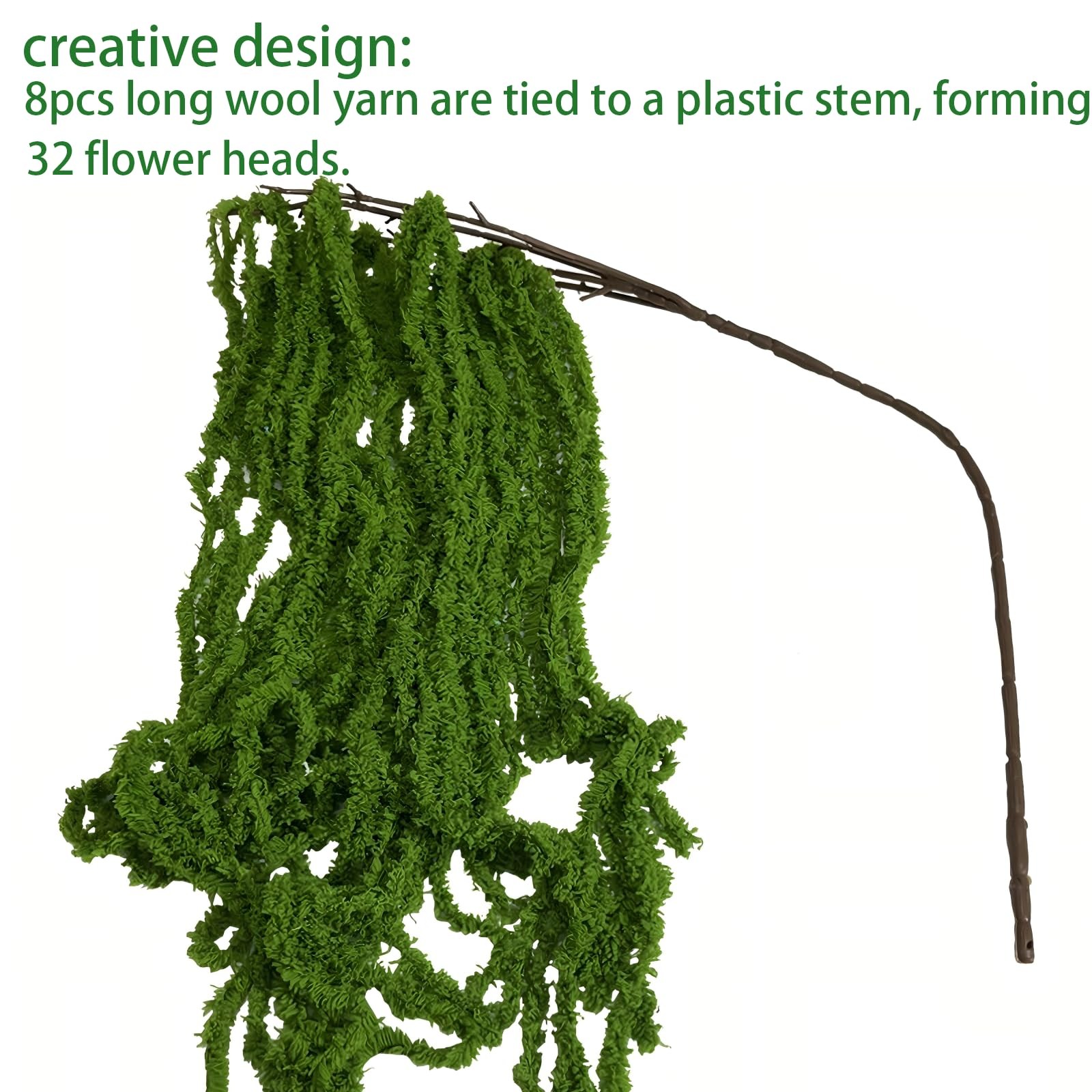 8pcs Artificial Yarn Amaranthus 22″ Faux Yarn Lover Tears Fake Hanging Green …