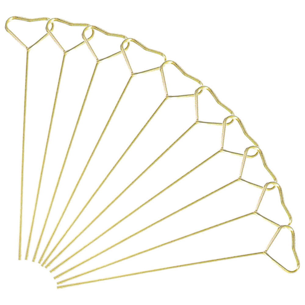 10 Pcs Pieces Gold Round Floral Place Card Holder Heart Decoration