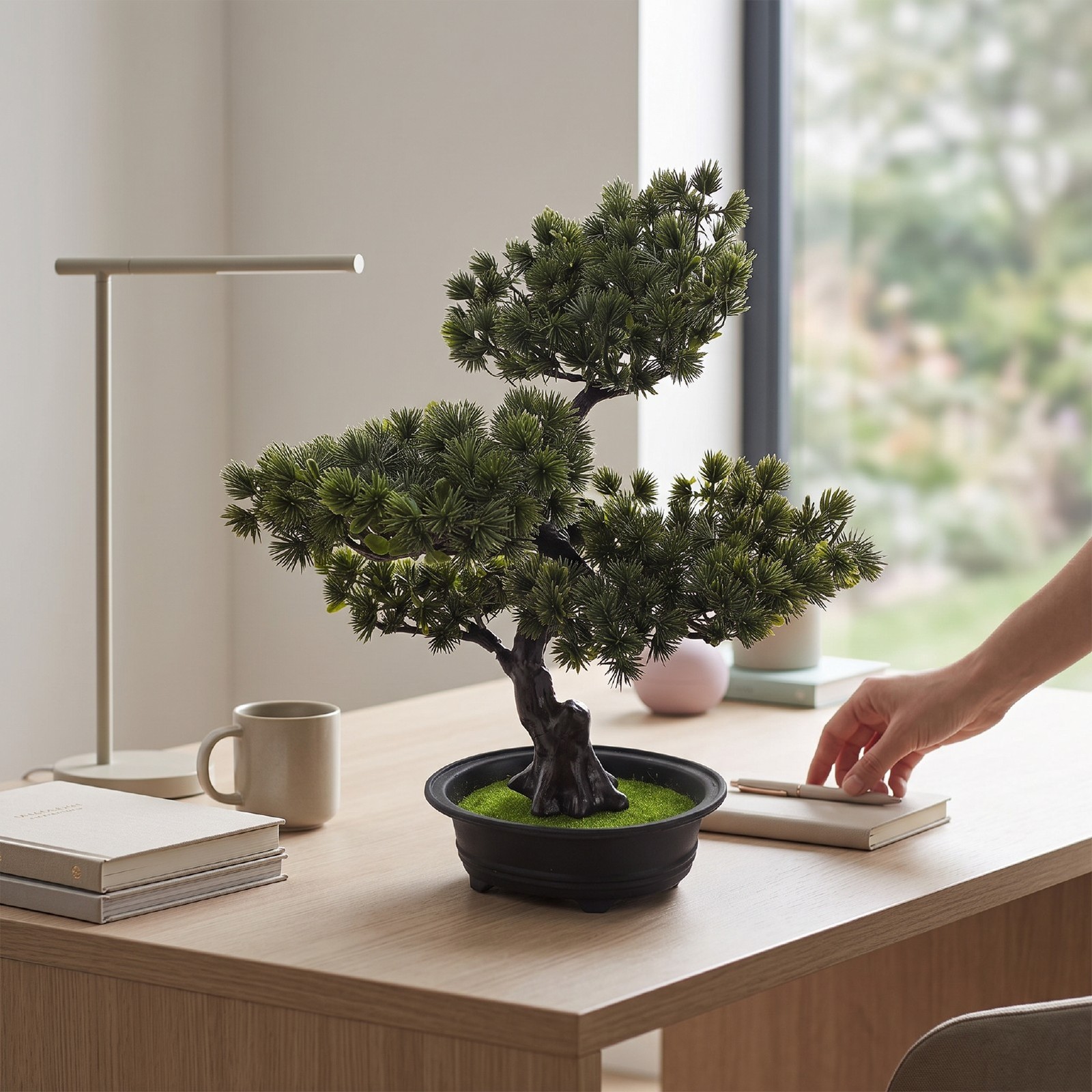 Artificial Bonsai Tree Indoor Small Fake Plant Faux Bonsai Tree Wi CHU