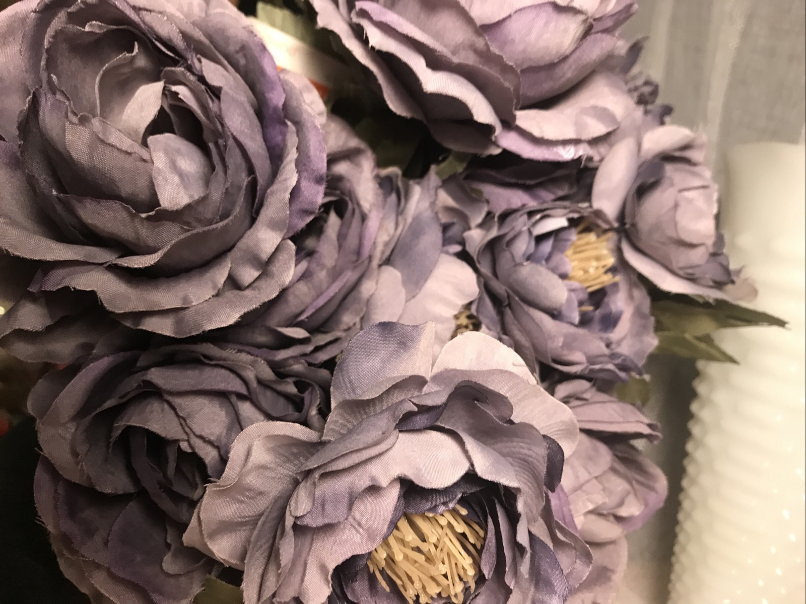 Beautiful Faux Silk Flower Bunches Bouquet (2) NEW Floral Centerpiece Purple