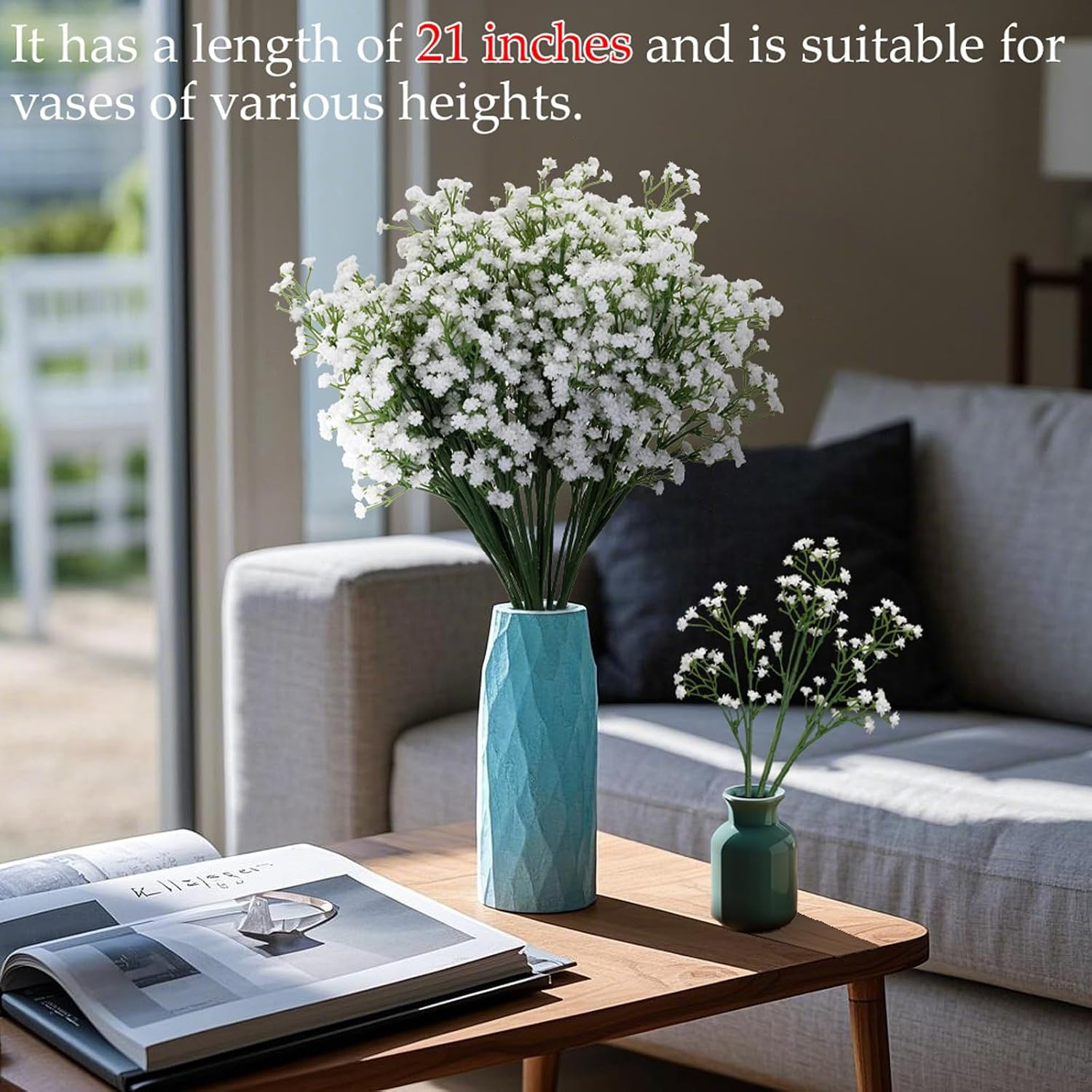 10PCS 21-Inch Sturdy Artificial Baby’S Breath Flowers – Non-Shedding Design for