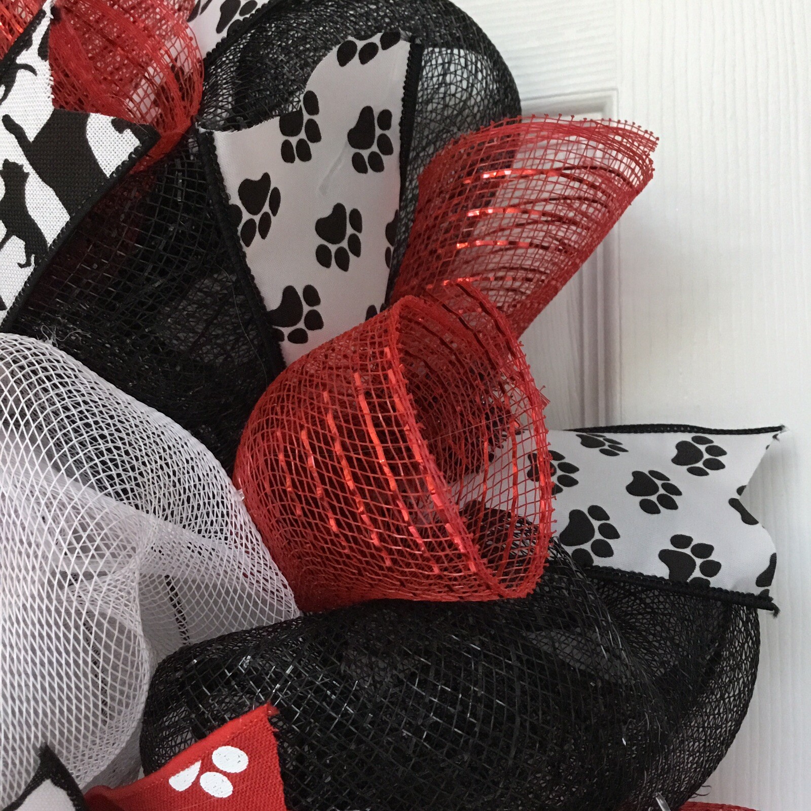 Live Love Rescue Dog Or Pet Door Wreath Handmade Deco Mesh