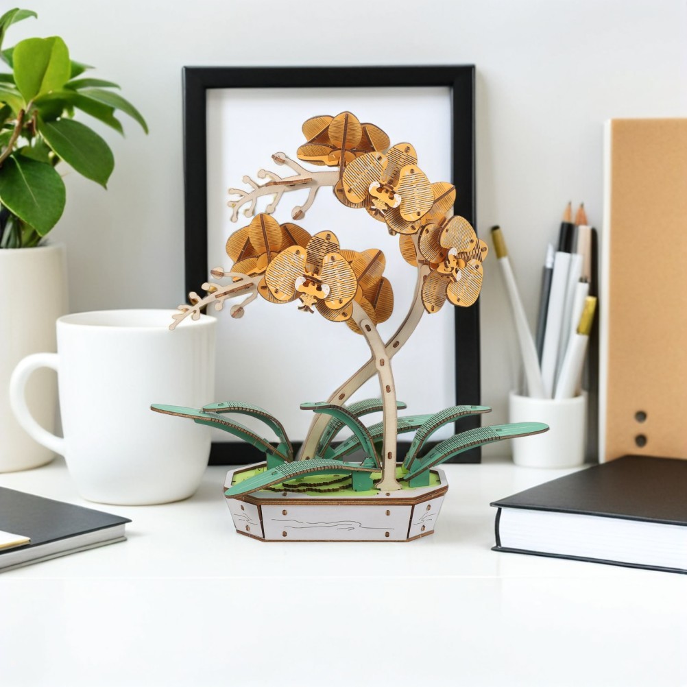 Wooden Floral Assembly Kit 3d Model Flower Artificial Phalaenopsis Bouquet