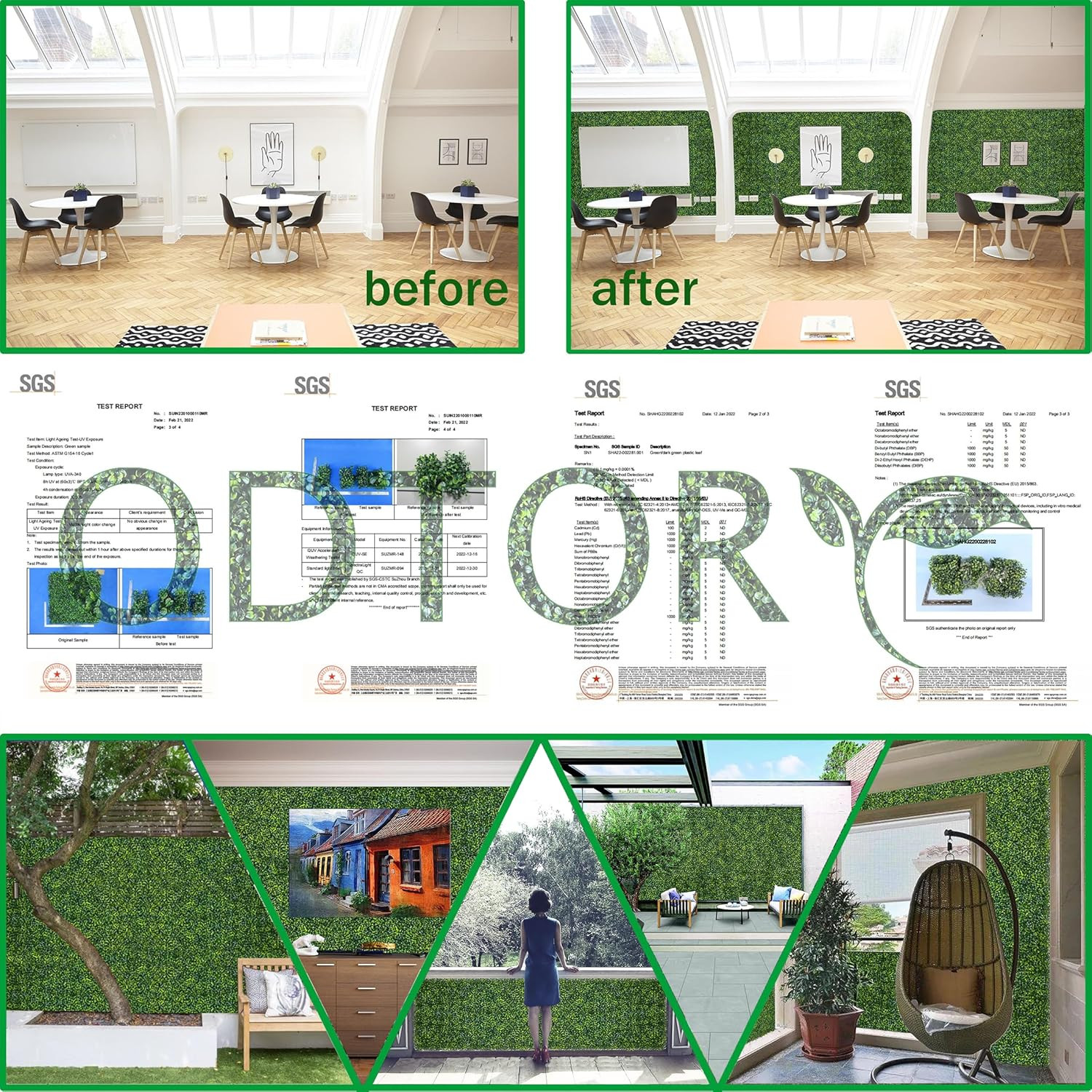 5FT x 10FT Artificial Boxwood Panels for Indoor/Outdoor Privacy & Decor