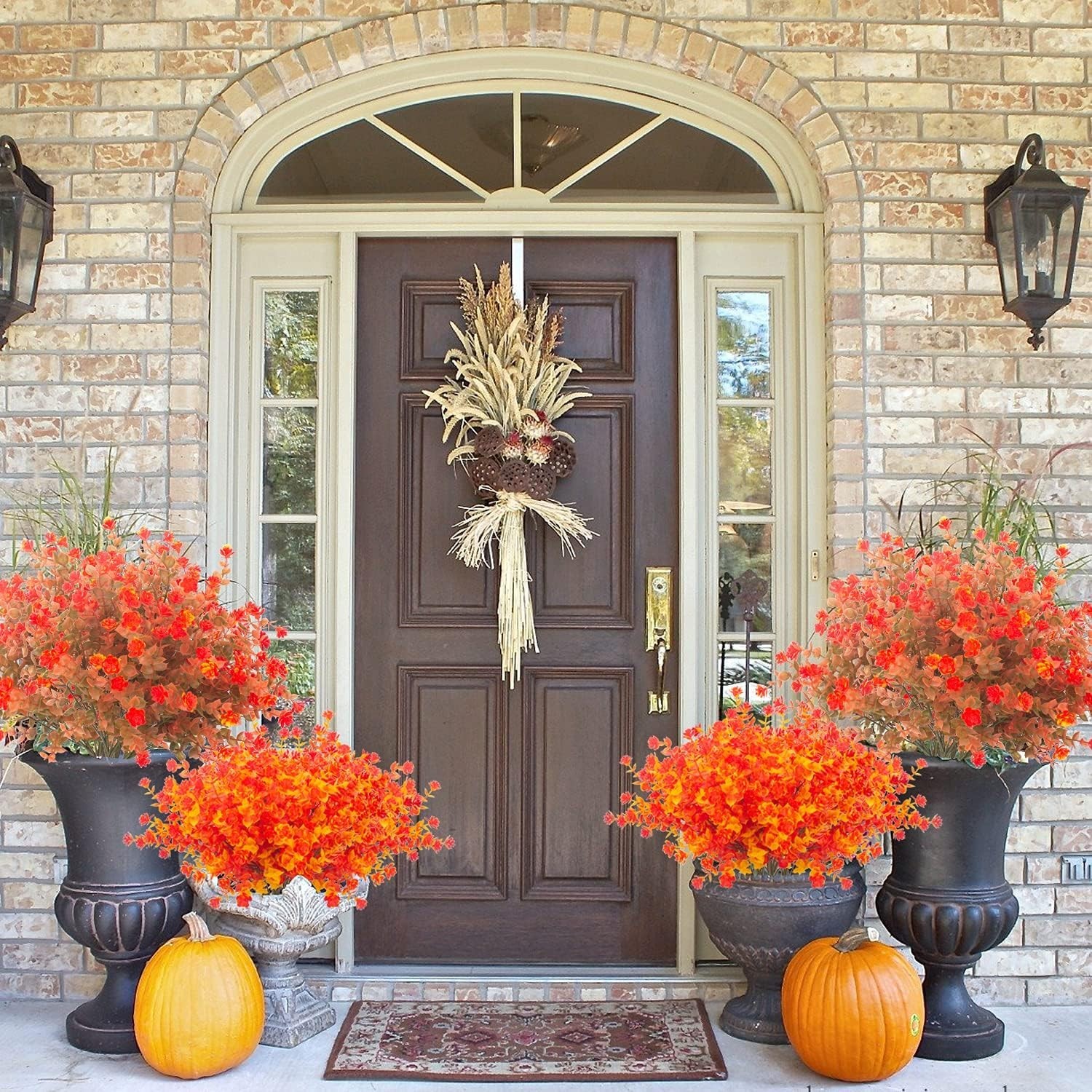 Artificial Fall Flowers UV Resistant Outdoor Autumn Plants for Home Decor