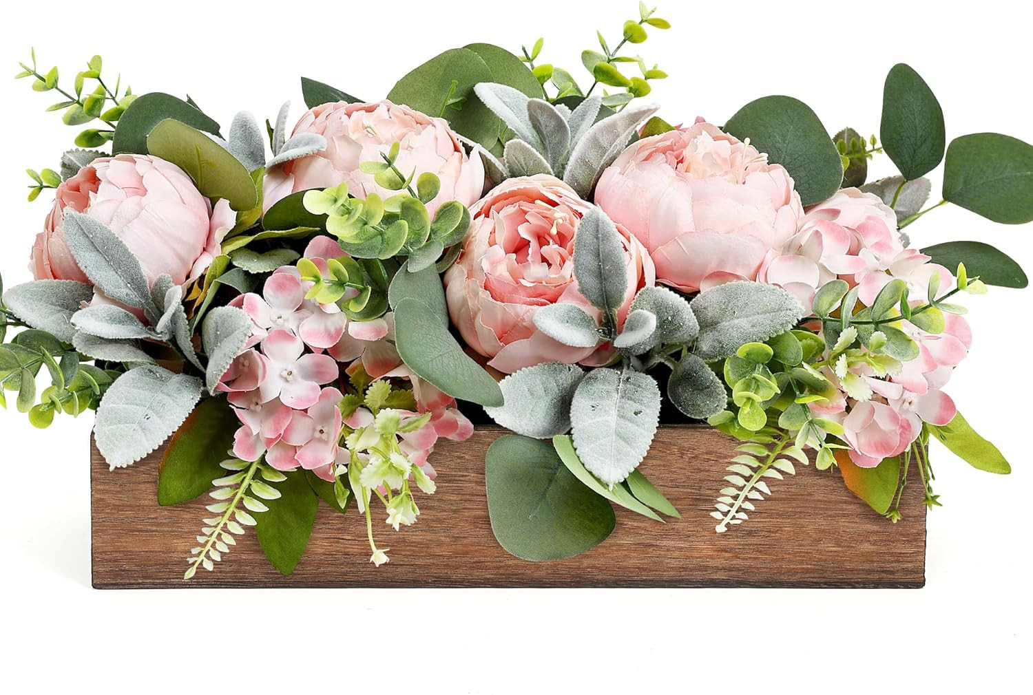 Pink Floral Centerpieces for Table, Pre-Made Artificial Peonies Hydrangea Center