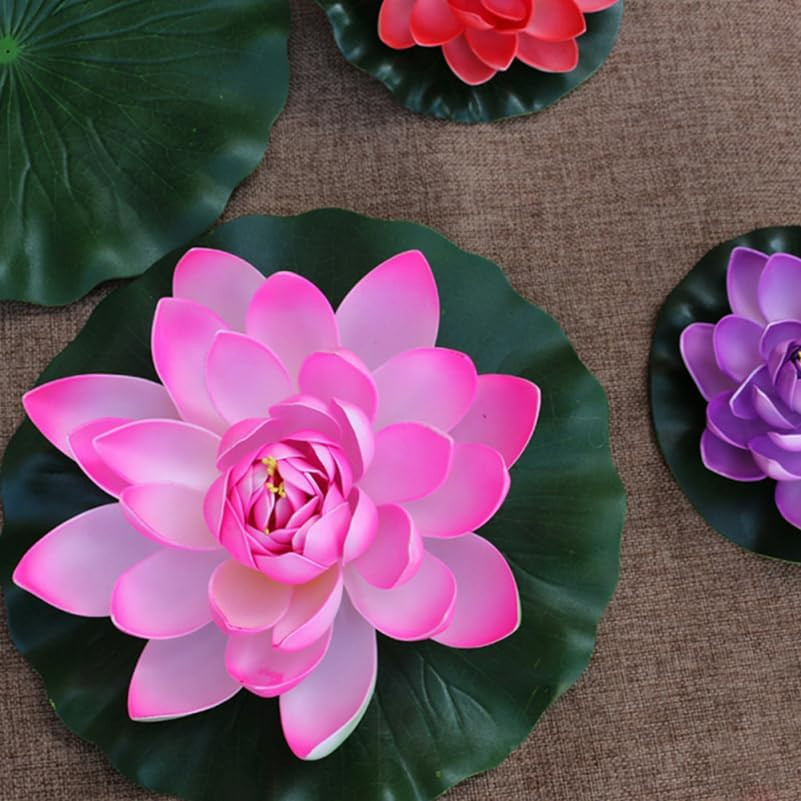 DOITOOL Artificial Lily Pads for Koi Pond: 3 Pcs Artificial Floating Foam Lotus