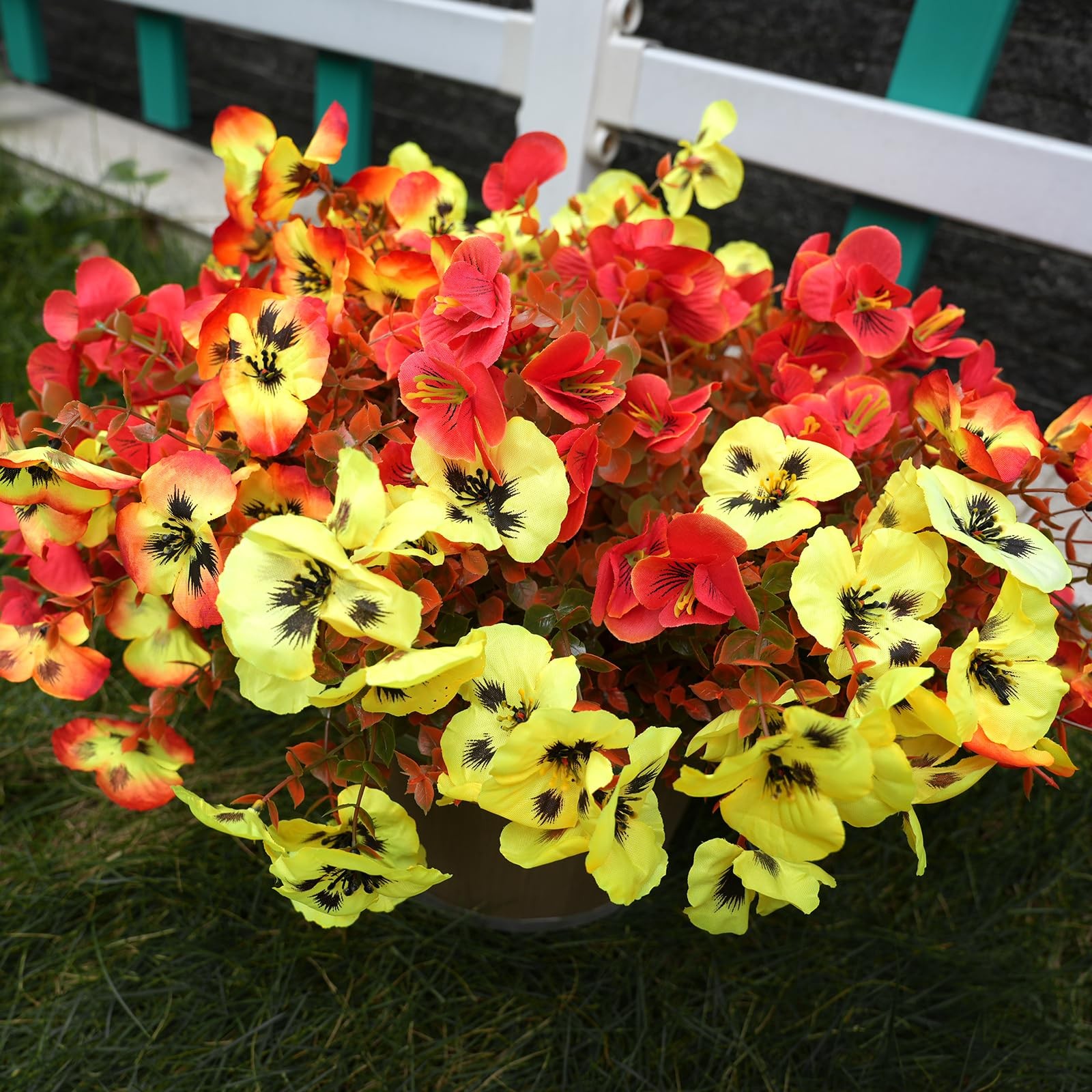 Artificial Fall Flowers Plants for Outdoor Indoor Decoration, 12 Bundles Fake…