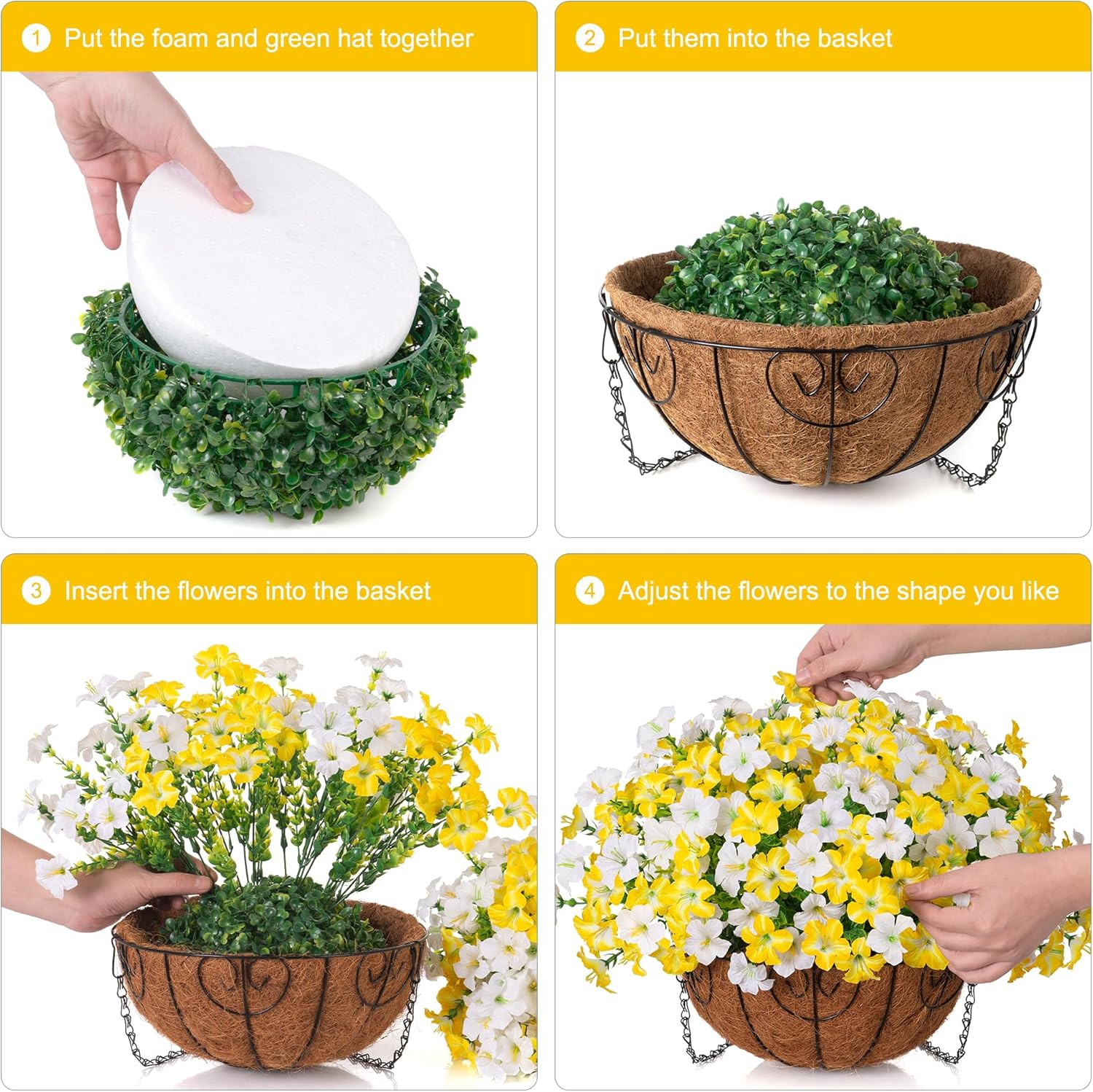 Artificial Hanging Flowers for Outdoors Baskets Spring Fake Plants Outdoor Decor