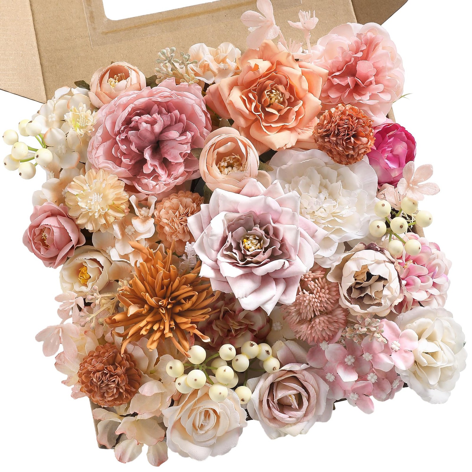 Artificial Flowers Combo Set Fake Flower Leaf with Stems for DIY Wedding Bouq…