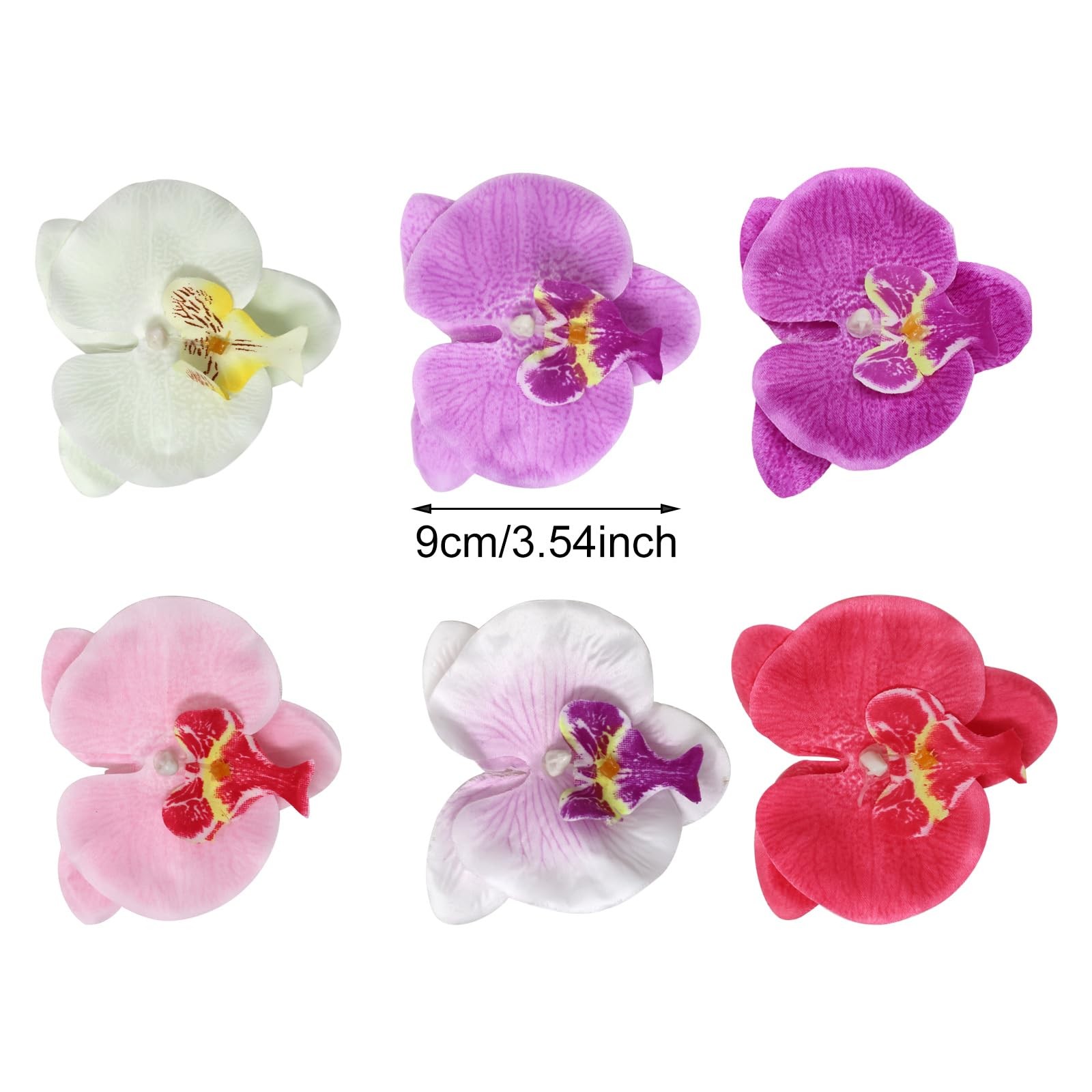 24PCS Fabric Butterfly Orchid Flower Heads Artificial Fake Flowers Heads for …