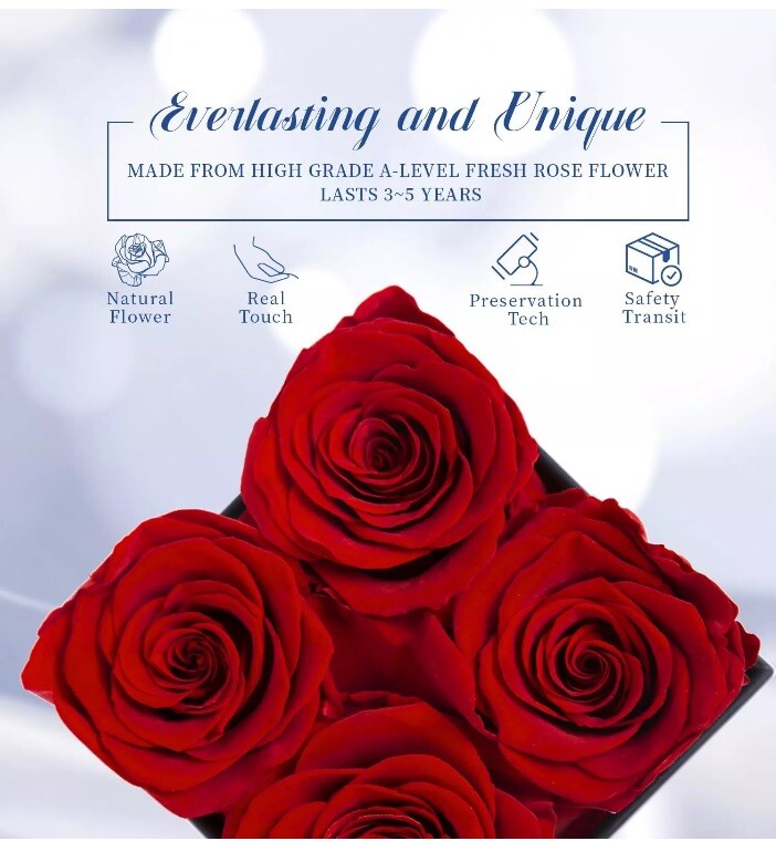Preserved Roses Gift Box Real Eternal Rose Flower Gifts Unique Jewelry Box Otuo