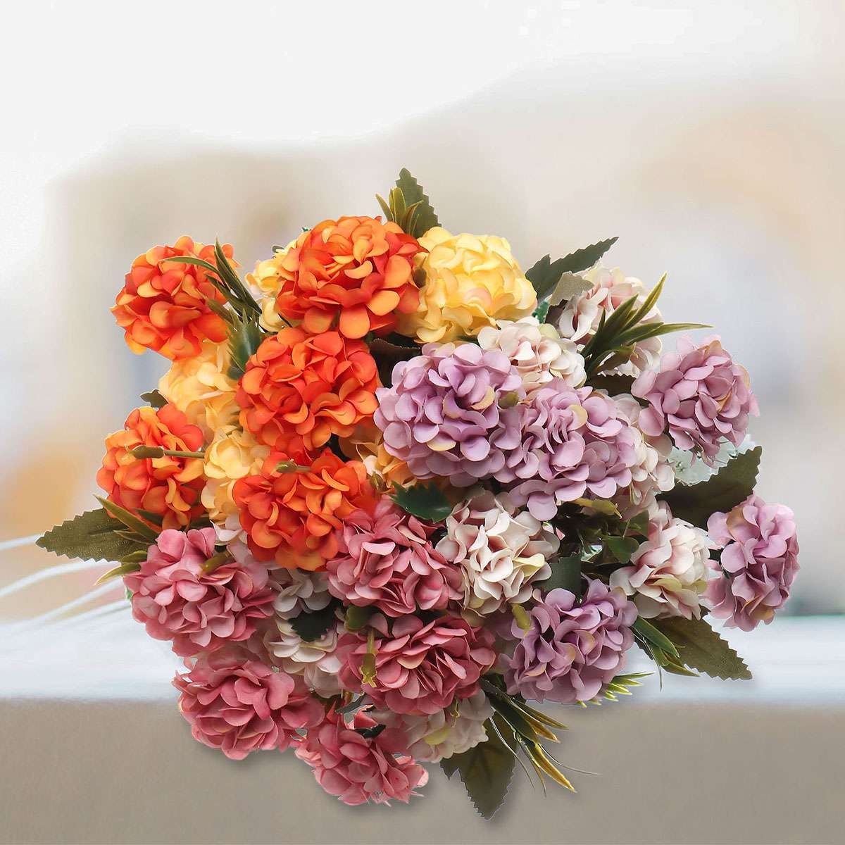 10/20Head Artificial Hydrangea Flower Silk Bouquet Party Wedding Home Xmas Decor