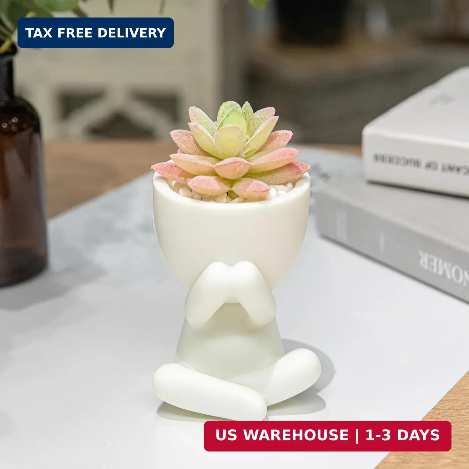 HEYO-YEPY 3PCS Cute Artificial Plant Office Decor for Women and Men, Aesthetic D
