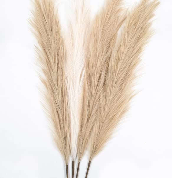 43″ / 3.6 ft Pampas Grass Tall 4 Pcs – Artificial Large Pampas Grass Decor fo…