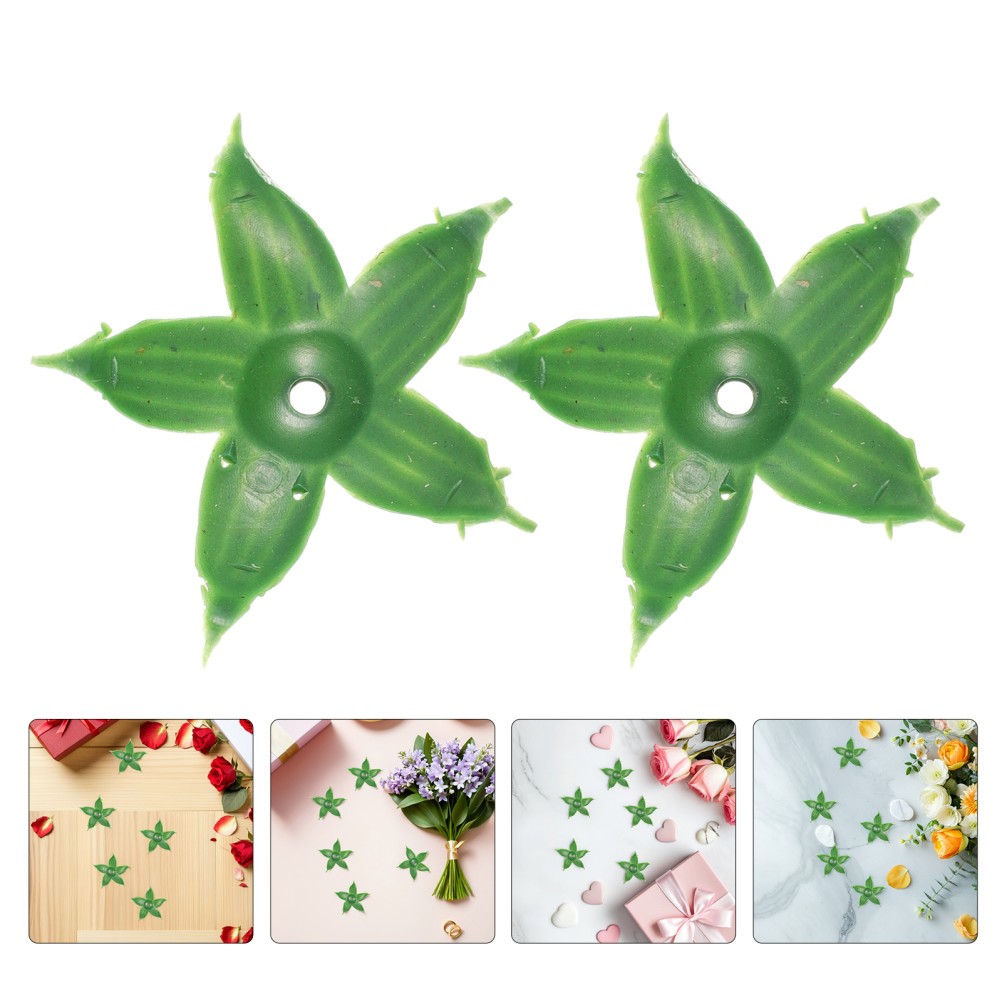 240Pcs Reusable Plastic Flower Sepals Artificial Rose Parts Green Floral Decor