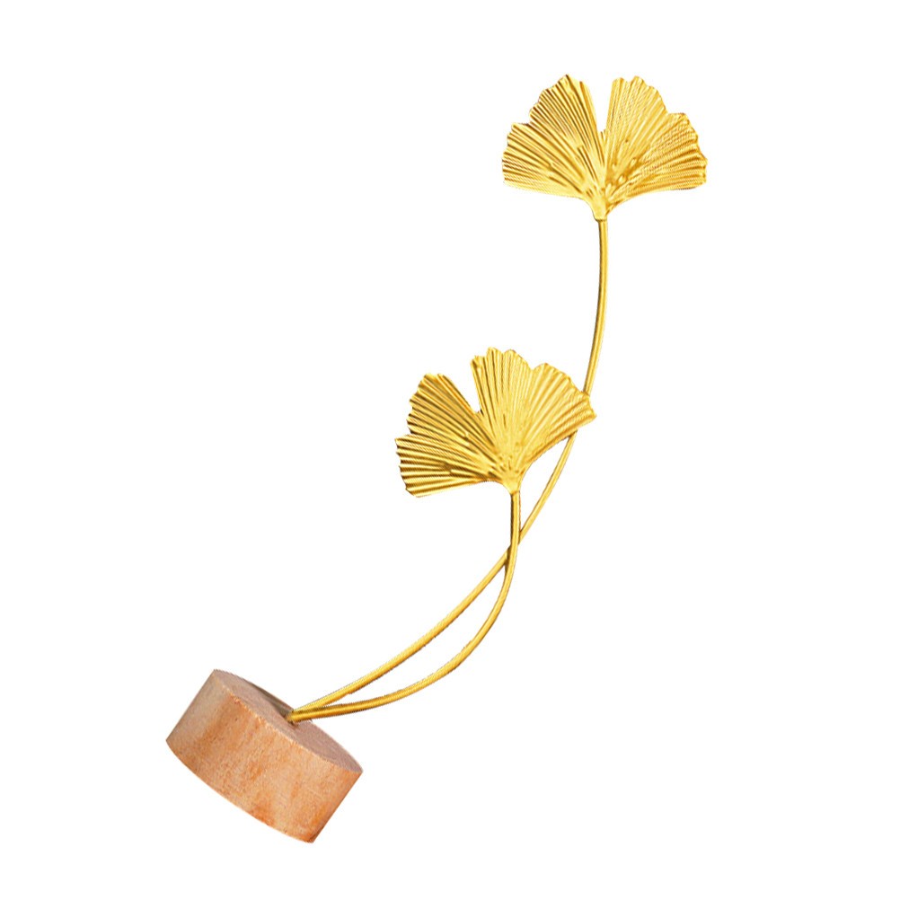 Elegant Ginkgo Leaf Decoration Metal for Desktop 1Pcs 11×2.7in