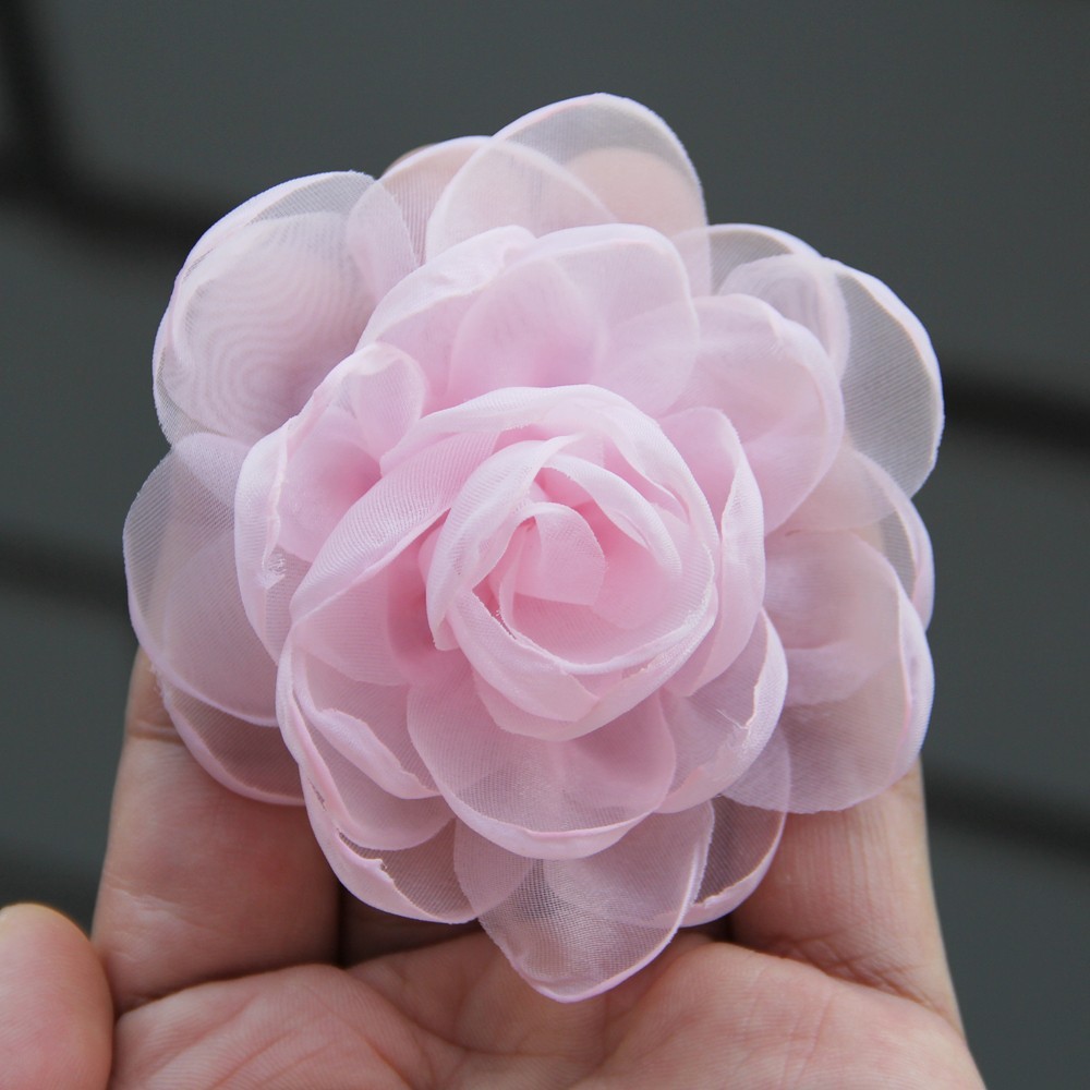 Sewing Fabric 3D Chiffon Flower DIY Chiffon Artificial Flower Burnt Edge Handmad