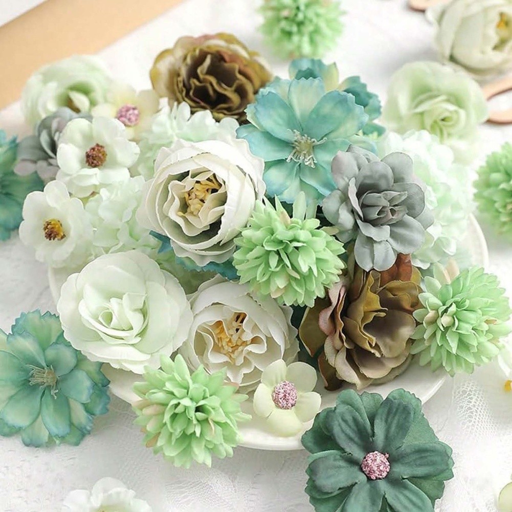 80 Artificial Silk Roses for DIY Hair Accessories Home Decor Photography Props