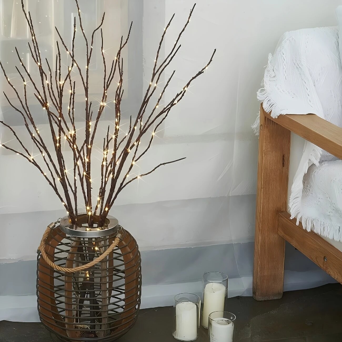 LED Lighted Artificial Decorative Branches (2 pieces)