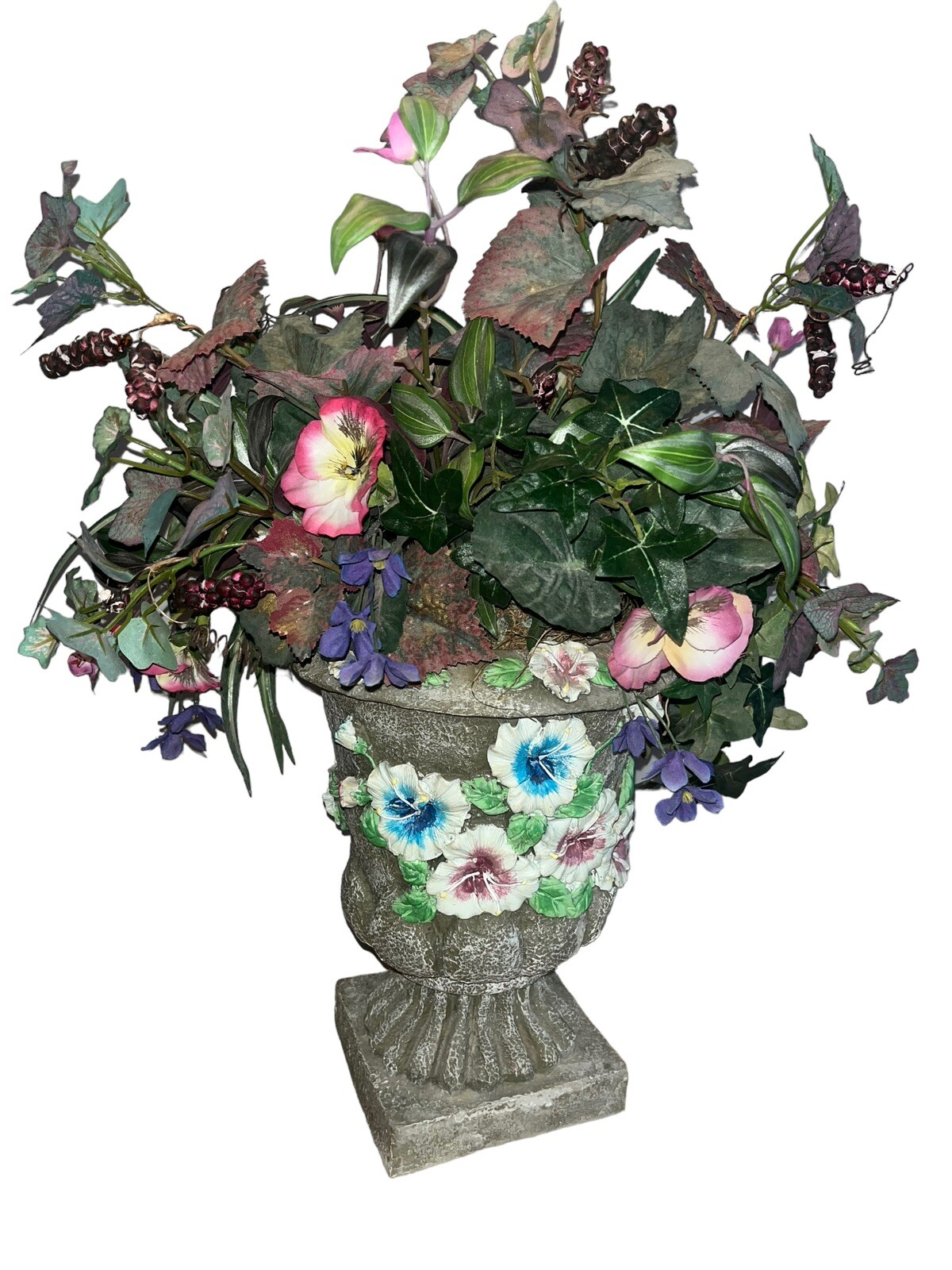 Decorative Planter Faux Greenery Floral Home Decor Large Sized